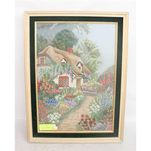 LARGE FRAMED PETIT POINT