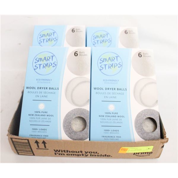 LOT OF 4 BOXES WOOL DRYER BALLS