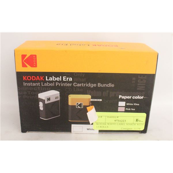 KODAK WHITE LABEL MAKER WITH 13 ROLLS