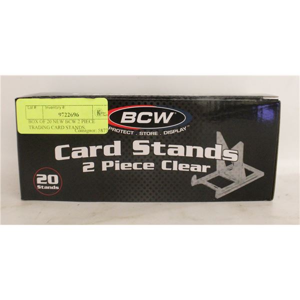BOX OF 20 NEW BCW 2 PIECE TRADING CARD STANDS