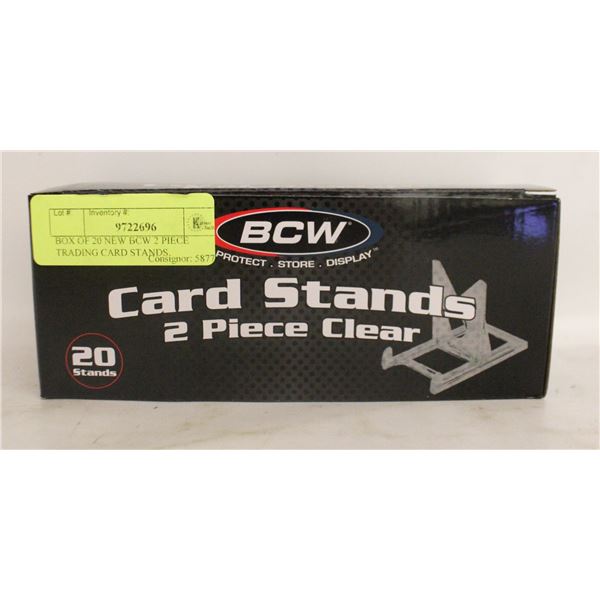 BOX OF 20 NEW BCW 2 PIECE TRADING CARD STANDS