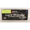 Image 1 : BOX OF 20 NEW BCW 2 PIECE TRADING CARD STANDS