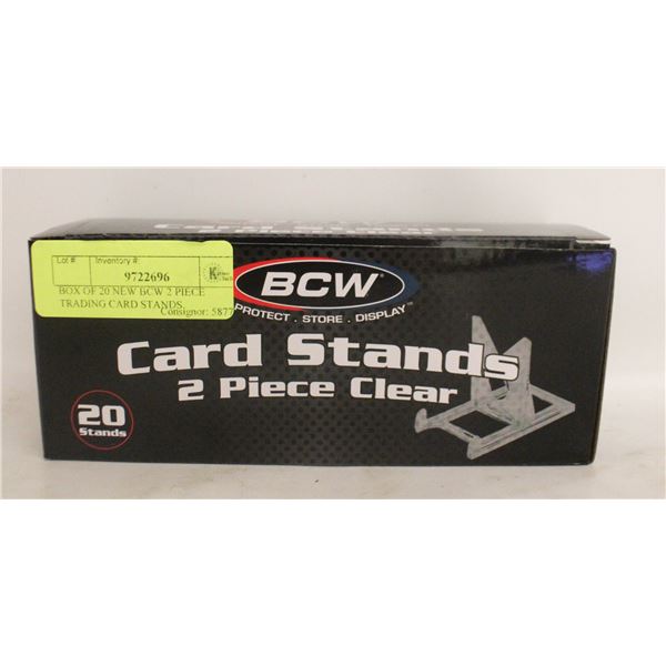 BOX OF 20 NEW BCW 2 PIECE TRADING CARD STANDS