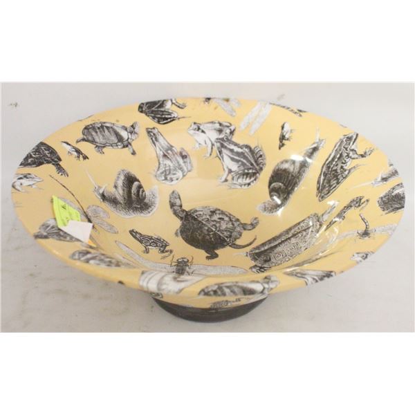 ITALLIAN MADE DECORATIVE YELLOW BOWL FT.