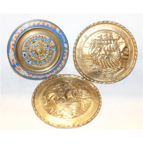3 BRASS WALL PLATES