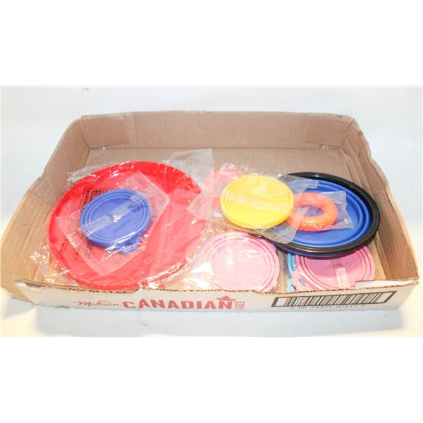 FLAT OF SILICONE PET JAR DOG AND CAT FOOD LID AND