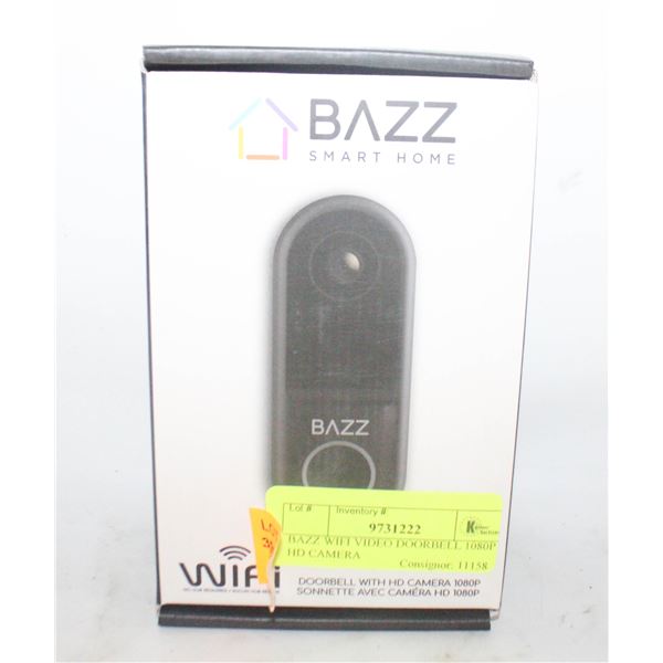 BAZZ WIFI VIDEO DOORBELL 1080P HD CAMERA