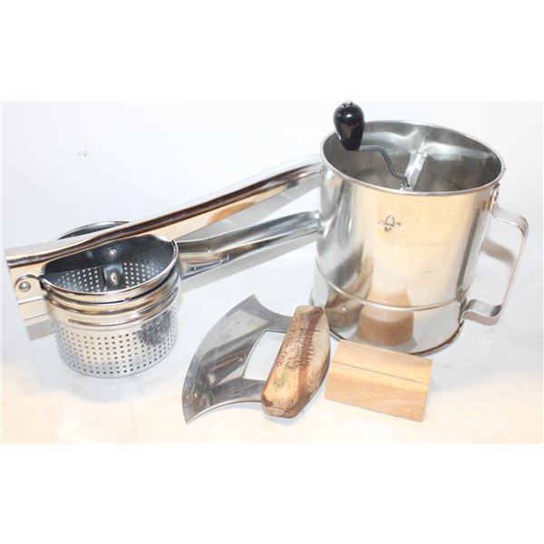 STAINLESS STEEL POTATO RICER, SIFTER, &