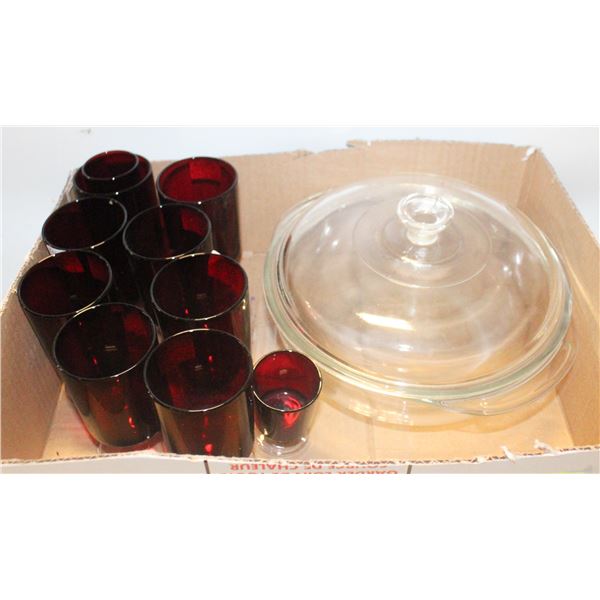 VTG. 1.5 QT. PYREX CASSEROLE DISH,