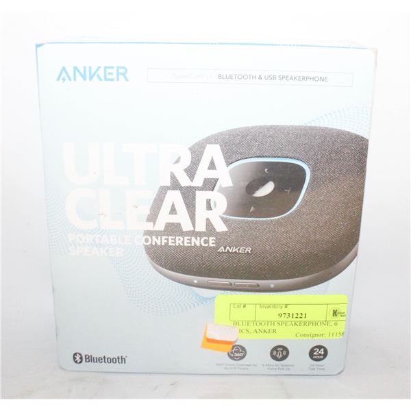 BLUETOOTH SPEAKERPHONE, 6 MICS, ANKER
