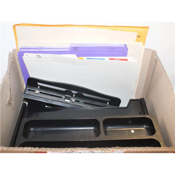 OFFICE SUPPLIES ASSORTED BOX LOT