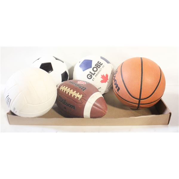 5 BASKETBALL, FOOTBALL, VOLLEYBALL &