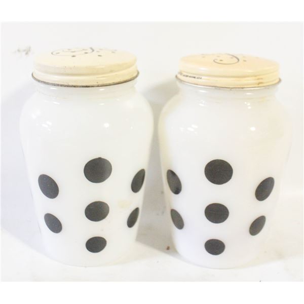 1950S ANCHOR HAWKING MILK GLASS SHAKERS
