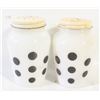 Image 1 : 1950S ANCHOR HAWKING MILK GLASS SHAKERS