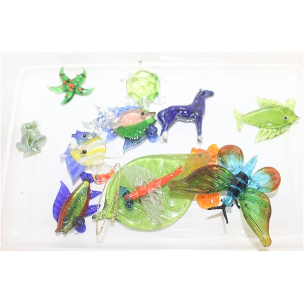 COLLECTION OF BLOWN GLASS ANIMALS