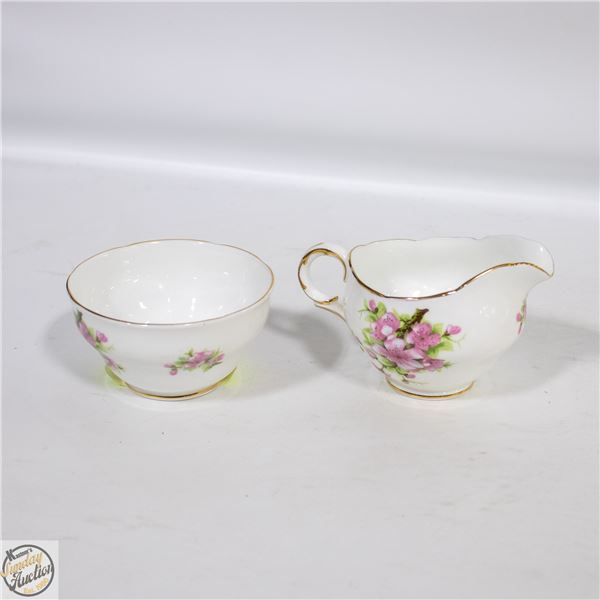 ADDERLY BONE CHINA MILK AND SUGAR BOWL