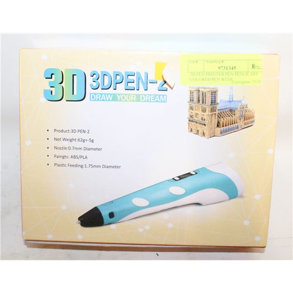 3D PEN PRINTER PEN PENCIL DIY COLORED PEN WITH