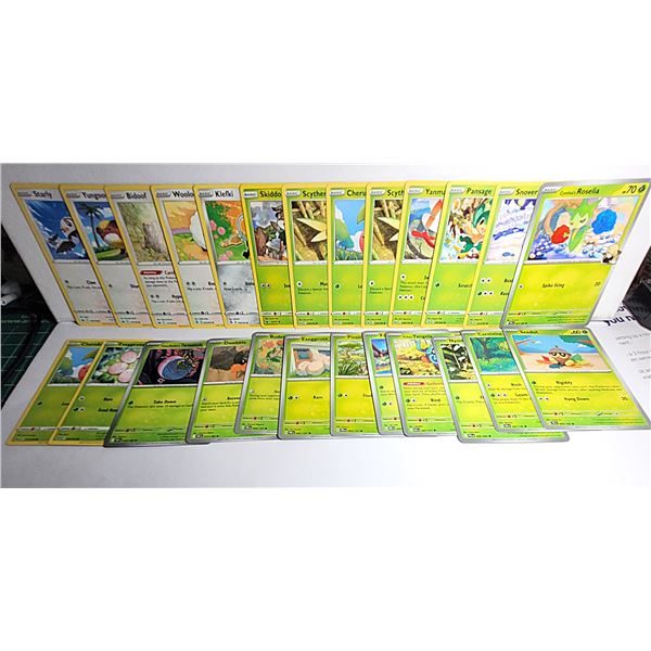 21) LOT OF 25 BASIC POKEMON CARDS.