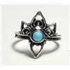 Image 1 : 6) SILVER TONE & TURQUOISE SIZE 6.5