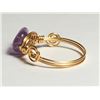 Image 2 : 8) GOLD TONE WIRE WRAP AMETHYST