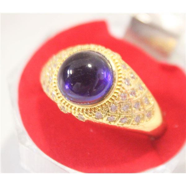 NEW MENS BLUE STONE RING SIZE 12