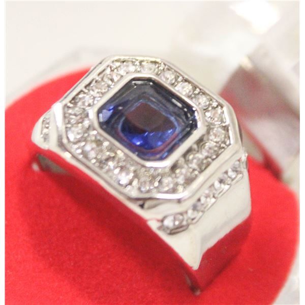 NEW BLUE SAPPHIRE STYLE MEN'S RING SZ 11