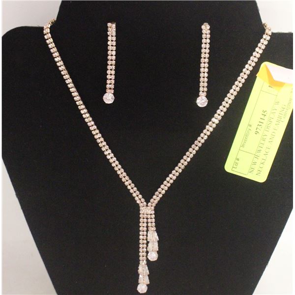 NEW JEWELRY DISPLAY W/ NECKLACE AND EARRING