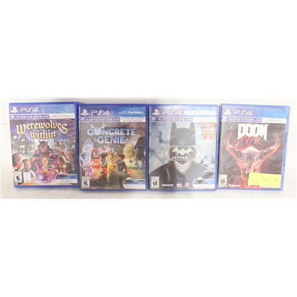 PS4 GAMES 4X LOT DOOM VFR, BATMAN VR,