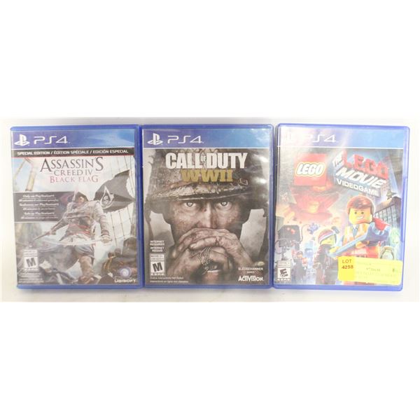 PS4 GAMES 3X LOT LEGO MOVIE, CALL OF DUTY