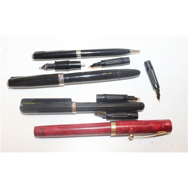 ESTATE VINTAGE CALLIGRAPHY MIX PENS TOGETHER