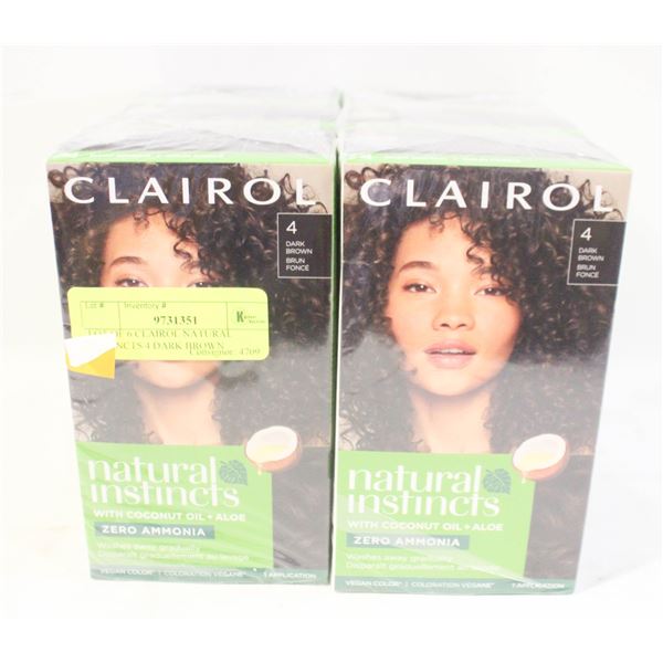 LOT OF 6 CLAIROL NATURAL INSTINCTS 4 DARK BROWN