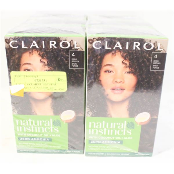 LOT OF 6 CLAIROL NATURAL INSTINCTS 4 DARK BROWN