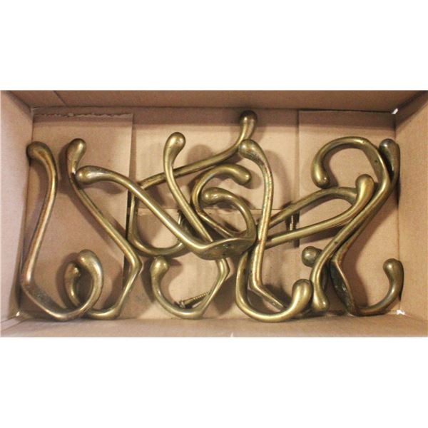 10 BRASS HOOKS