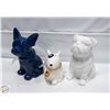 Image 1 : 3 DOG COOKIE JAR DECOR JUG LOT
