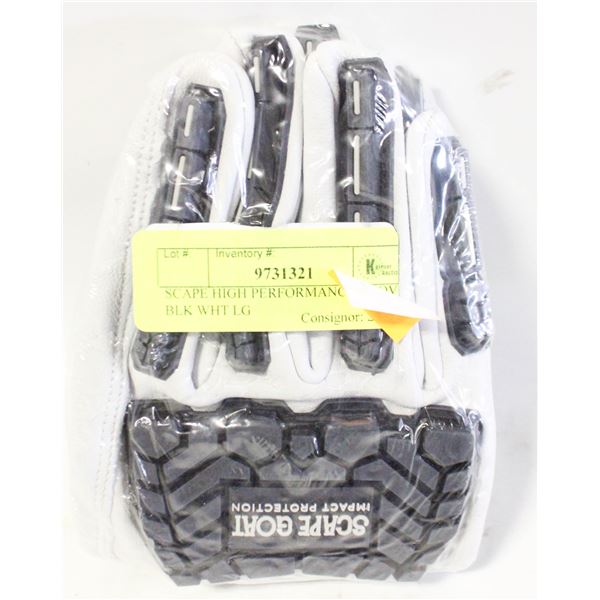 SCAPE HIGH PERFORMANCE GLOVE BLK WHT LG