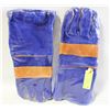 Image 1 : 2PK BLUE LEATHER HEAT RESISTENT WELDING GLOVE NEW