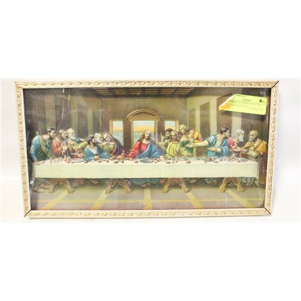 VINTAGE 3D LITHOGRAPH "THE LAST SUPPER" 8"X15"
