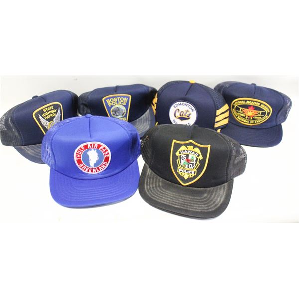 LOT OF 6 VINTAGE COLLECTOR HATS-ESTATE