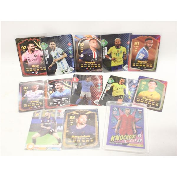 13 SOCCER CARDS VARIOUS PLAYERS.