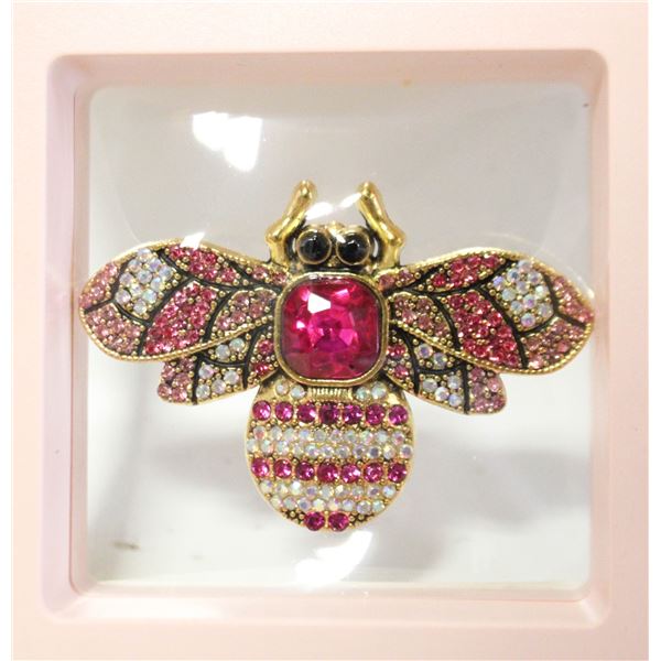 NEW BEE BROOCH RHINESTONE ENCRUSTED
