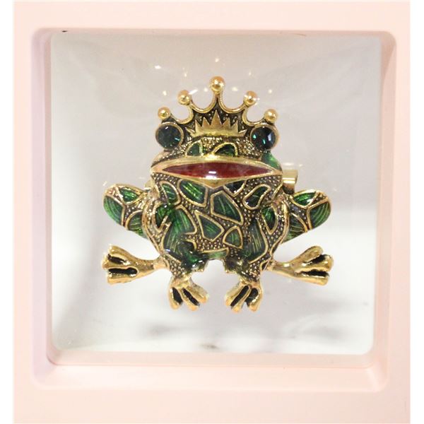 NEW TALE FROG PRINCE BROOCH 1.57’’X1.57’’