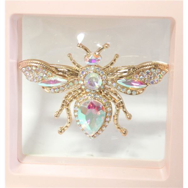 NEW SPARKLING BEE BROOCH IRIDESCENT 1.4’’X2.2’’