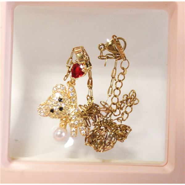 NEW RHINESTONE ENCRUSTED TEDDY PEARL