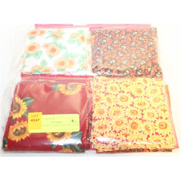 200 COTTON-FABRIC SQUARES FOR