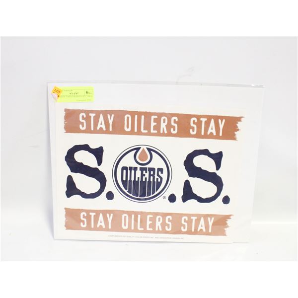 1998 SOS "STAY OILERS STAY" SIGN