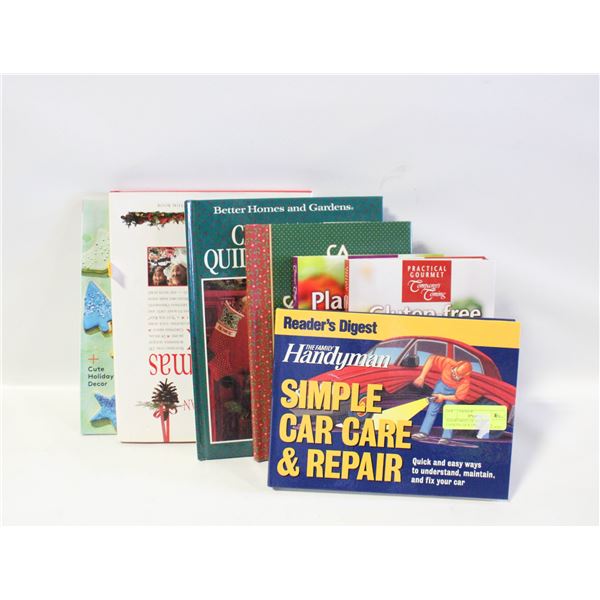 ASSORTMENT OF BOOKS, COOKING/QUILTING/CRAFTS