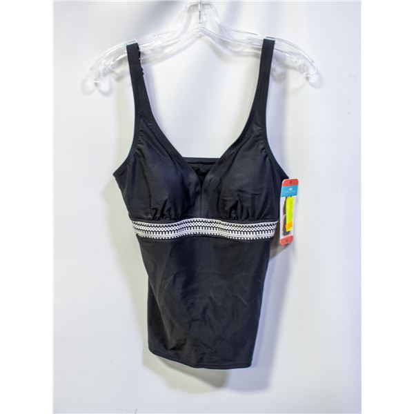 NEW CHRISTINA WOMENS SWIM TOP BLACK & WHITE SZ MED