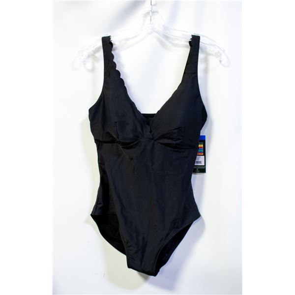 NEW ROOTS WOMENS 1 PIECE SWIMSUIT BLACK SIZE 10
