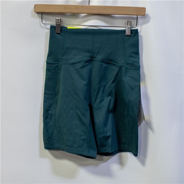 NEW DANSKIN WOMENS ACTIVE SHORTS GREEN SIZE SMALL
