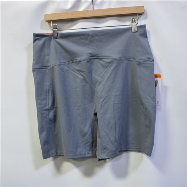 NEW DANSKIN WOMENS ACTIVE SHORTS GREY SIZE XXL